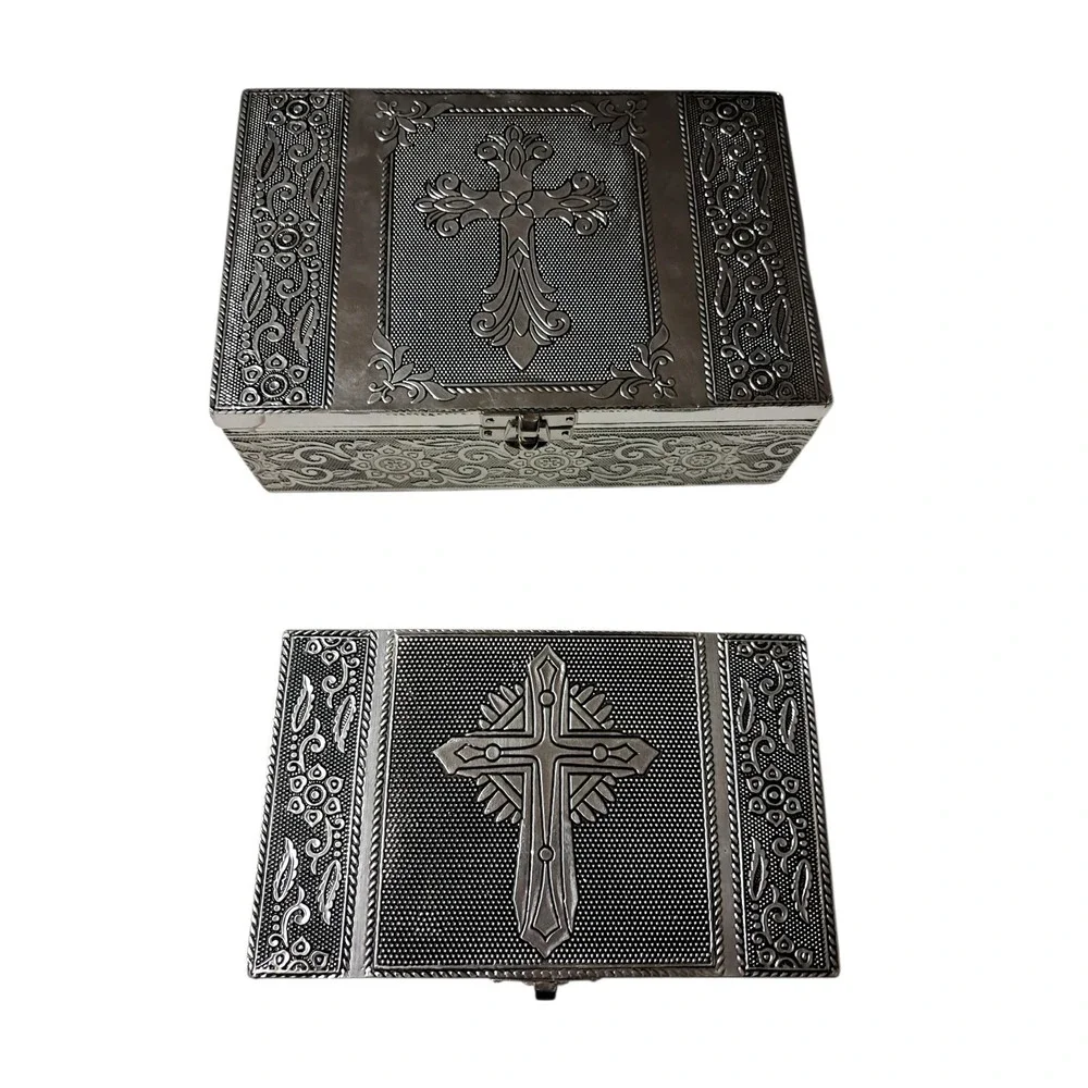 Jewelry Or Trinket Box. Set of‎ 2 with Puple Linning Made In India New In Box
